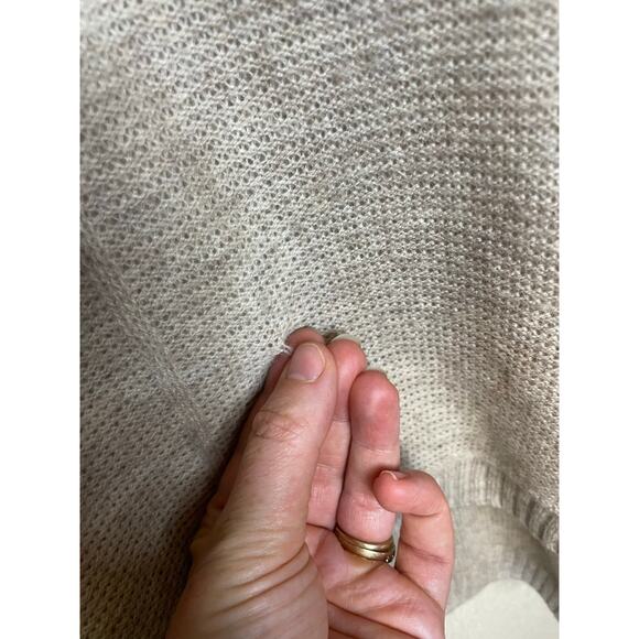 Philippe Le Bac Cashmere Gray/Tan Asymmetrical Hem Pull On Knit Sweater 3 (L) - Picture 12 of 14